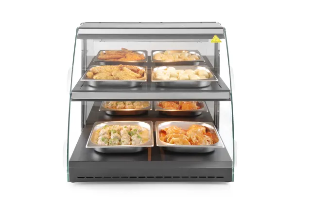 Witryna grzewcza nastawna kwarcowa, dwupoziomowa, 230V/560W, 650x485x630mm Hendi 233962