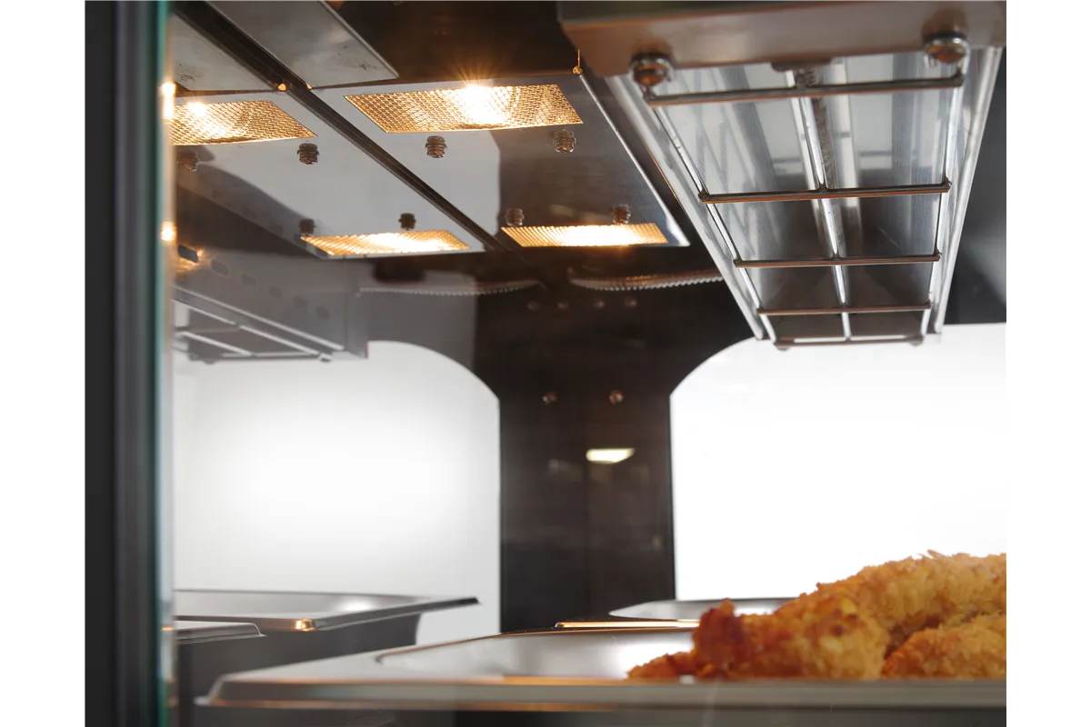 Witryna grzewcza nastawna kwarcowa, dwupoziomowa, 230V/560W, 650x485x630mm Hendi 233962