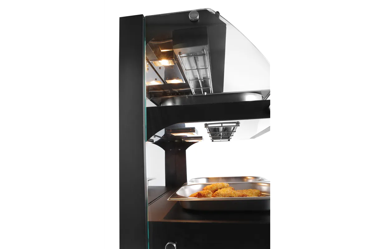 Witryna grzewcza nastawna kwarcowa, dwupoziomowa, 230V/560W, 650x485x630mm Hendi 233962