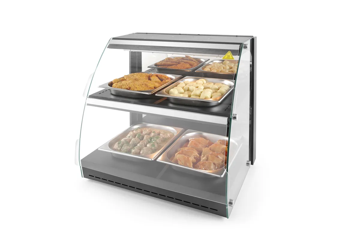 Witryna grzewcza nastawna kwarcowa, dwupoziomowa, 230V/560W, 650x485x630mm Hendi 233962