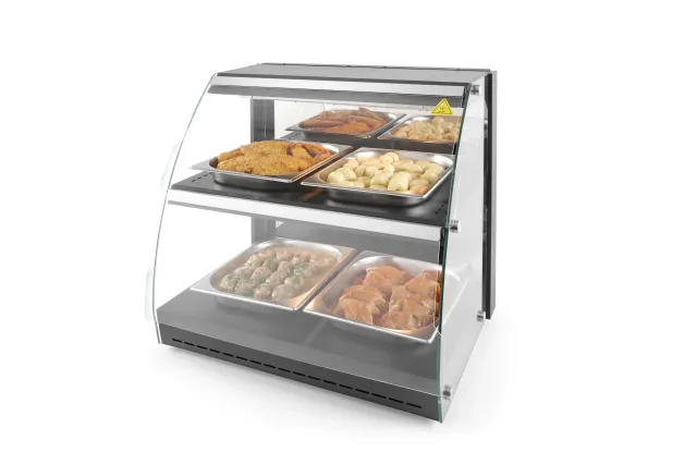 Witryna grzewcza nastawna kwarcowa, dwupoziomowa, 230V/560W, 650x485x630mm Hendi 233962
