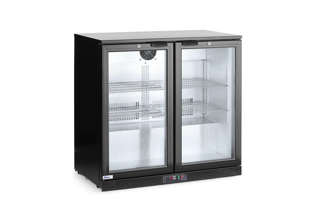Lodówka barowa 2-drzwiowa, 158L, czarny, 220-240V/160W, 900x530x870mm Arktic 235829