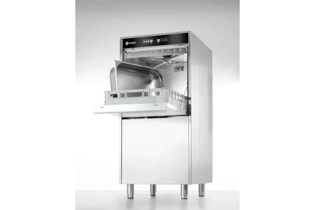 Zmywarka do garnków 50x60 sterowana elektronicznie dozownik detergentu pompa spustowa 400V/7100W 595x777x1335mm Hendi 236574