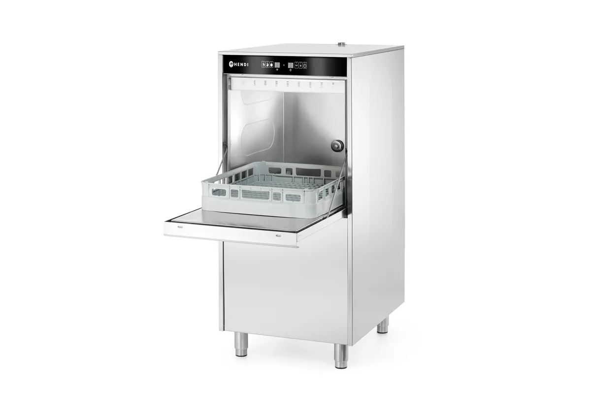 Zmywarka do garnków 50x60 sterowana elektronicznie dozownik detergentu pompa spustowa 400V/7100W 595x777x1335mm Hendi 236574