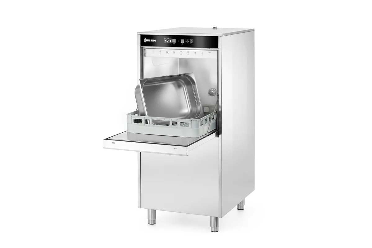 Zmywarka do garnków 50x60 sterowana elektronicznie dozownik detergentu pompa spustowa 400V/7100W 595x777x1335mm Hendi 236574