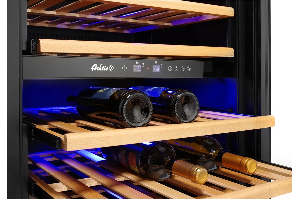 Lodówka do wina 2-strefowa, 72 butelki, 232L, 220-240V/110W, 595x675x1215mm Arktic 237557
