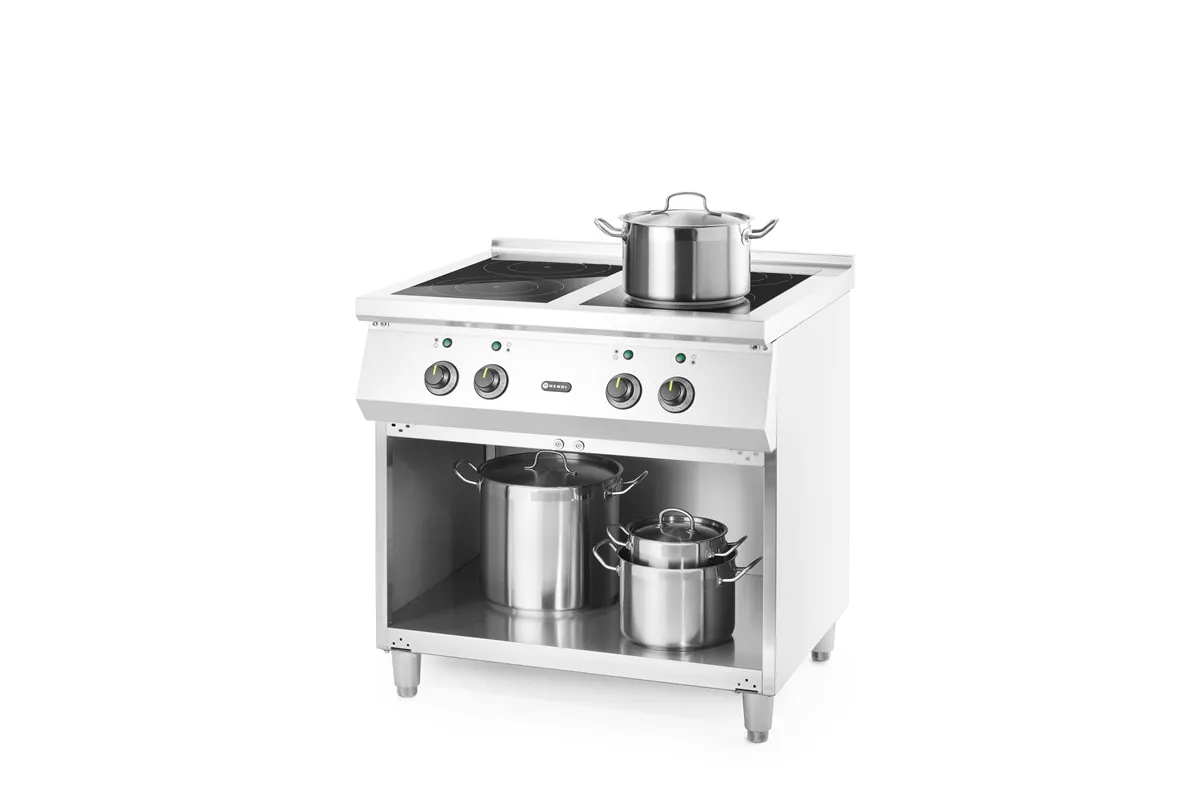 Kuchenka indukcyjna z 4 polami grzewczymi, 400V/17000W, 800x720x854mm Hendi 237687