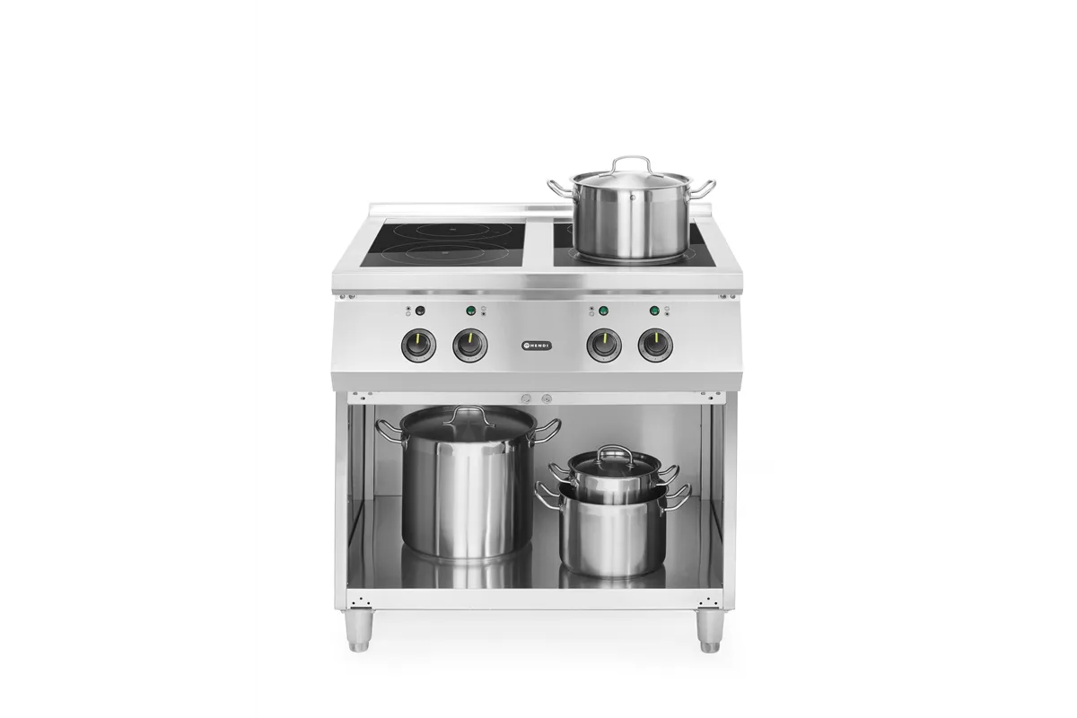 Kuchenka indukcyjna z 4 polami grzewczymi, 400V/17000W, 800x720x854mm Hendi 237687