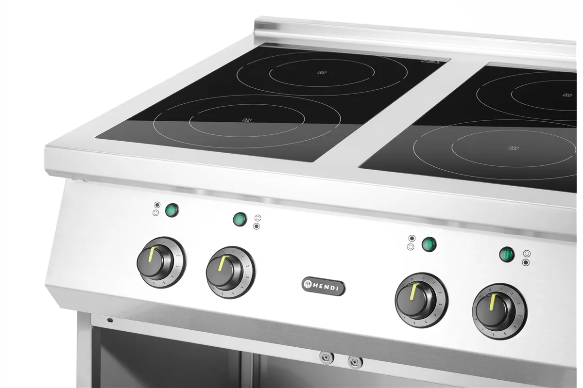 Kuchenka indukcyjna z 4 polami grzewczymi, 400V/17000W, 800x720x854mm Hendi 237687