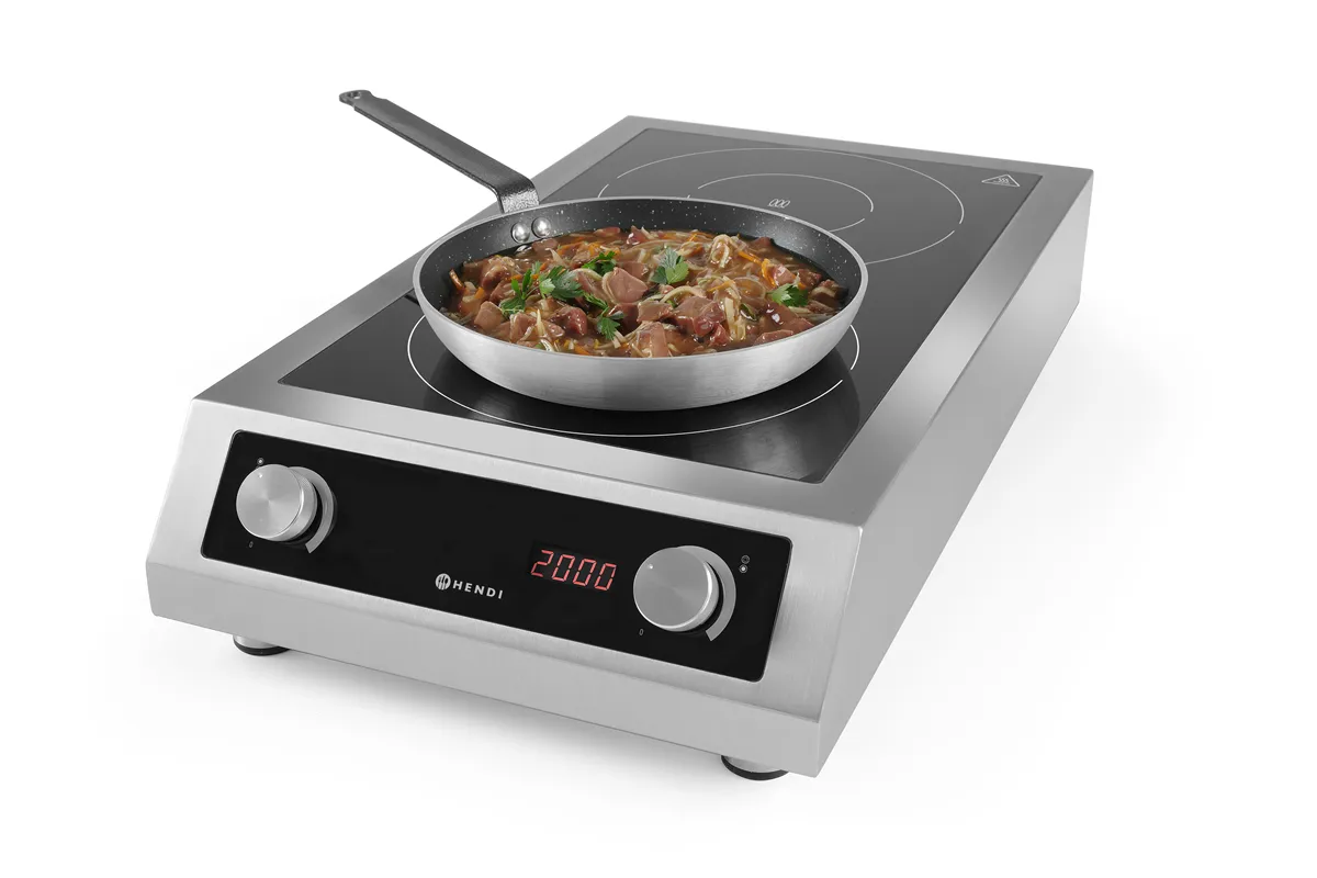 Kuchenka indukcyjna podwójna 7000, Profi Line, 400V/7000W, 405x700x145mm Hendi 239346