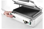Grill kontaktowy Panini, góra i dół ryflowane, 230V/2200W, 430x375x216mm Hendi 263655
