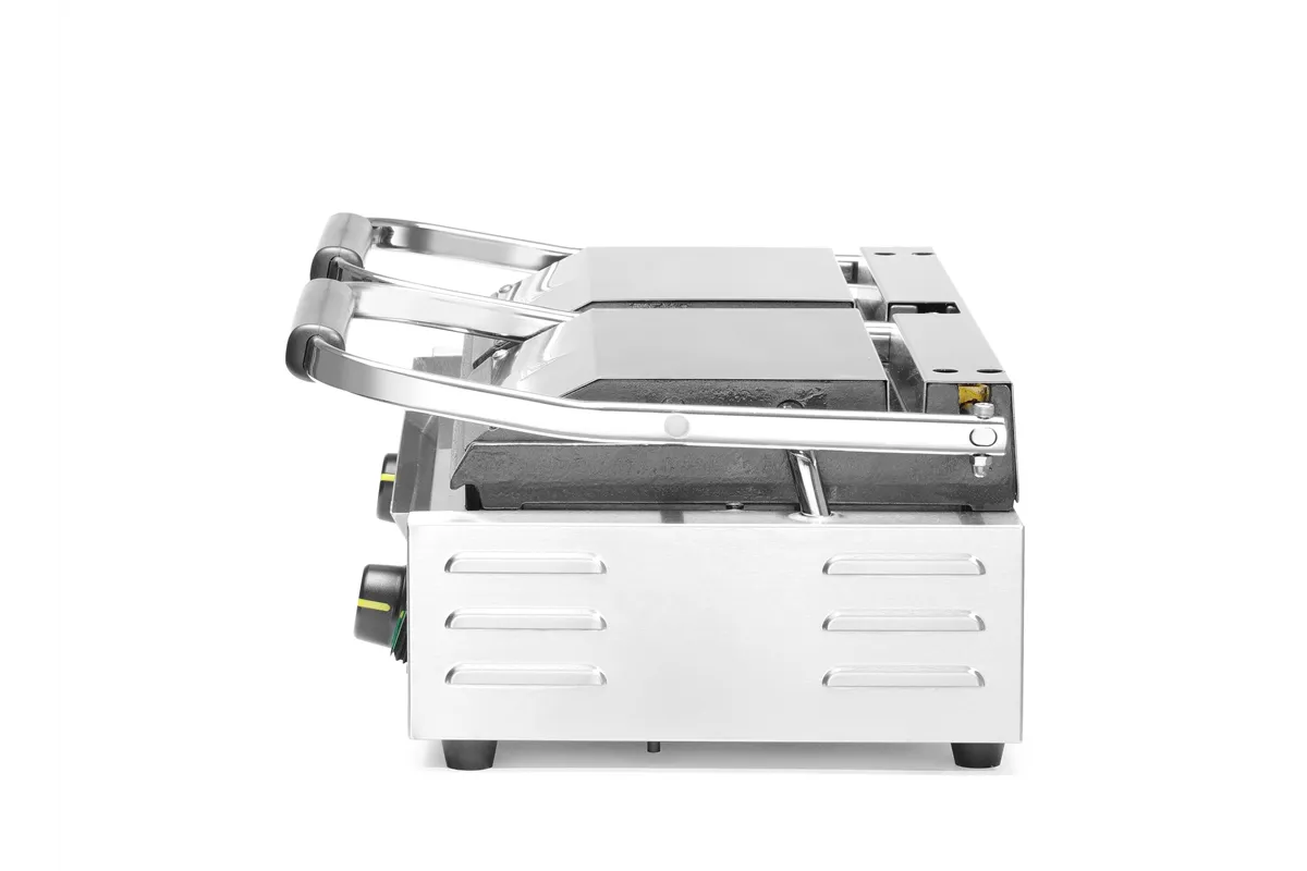 Grill kontaktowy podwójny, góra ryflowana , dół gładki, 230V/3600W, 570x375x216mm Hendi 263808