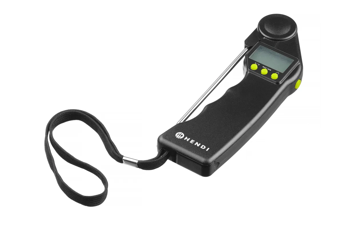 Termometr cyfrowy ze składaną sondą, czarny, 160x55x20mm Hendi 271315