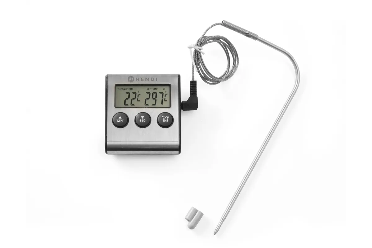 Termometr do piekarników z funkcją timera, 65x70x17mm Hendi 271346