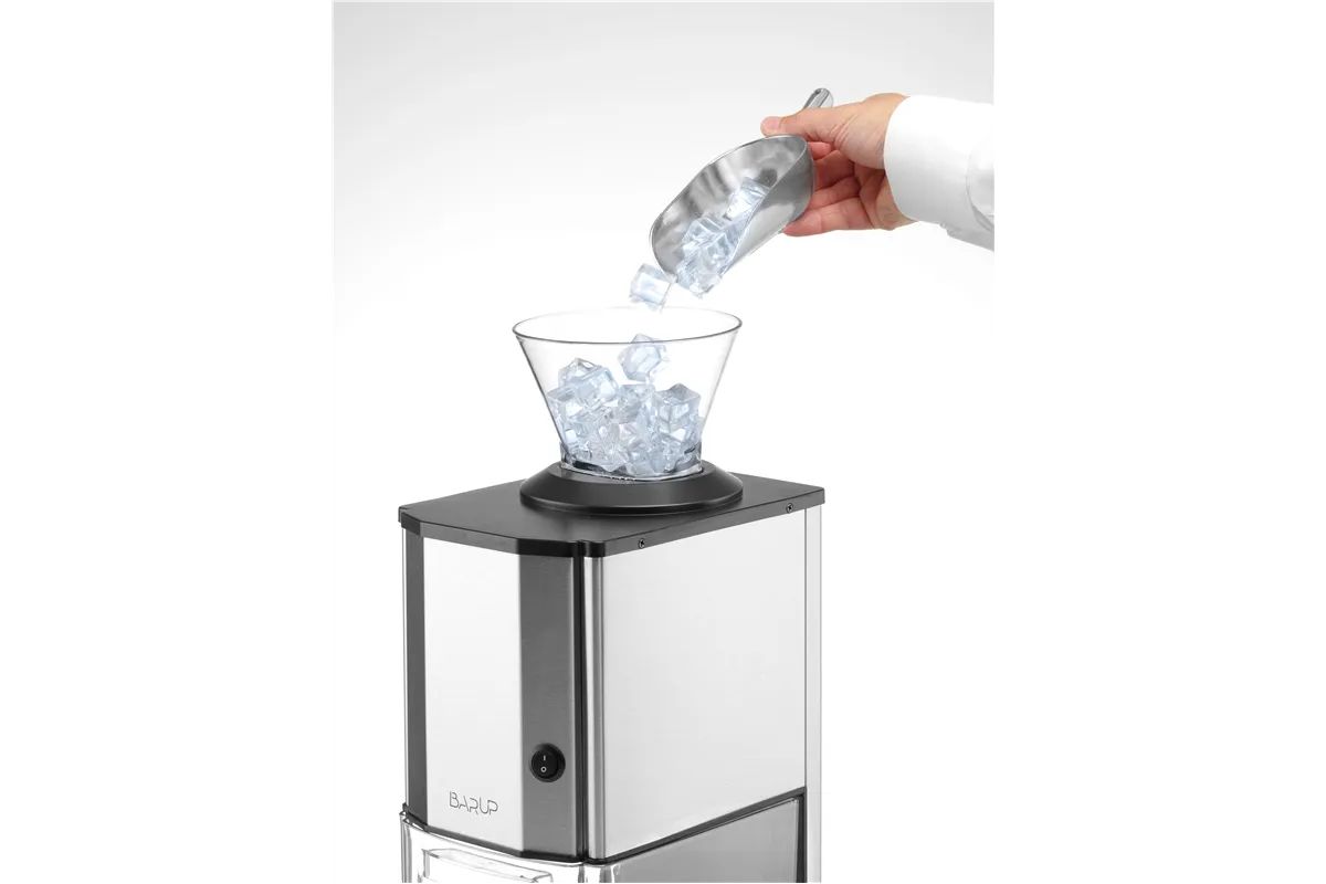 Kruszarka do lodu, srebrny, 230V/70W, 170x290x462mm BarUp 271520