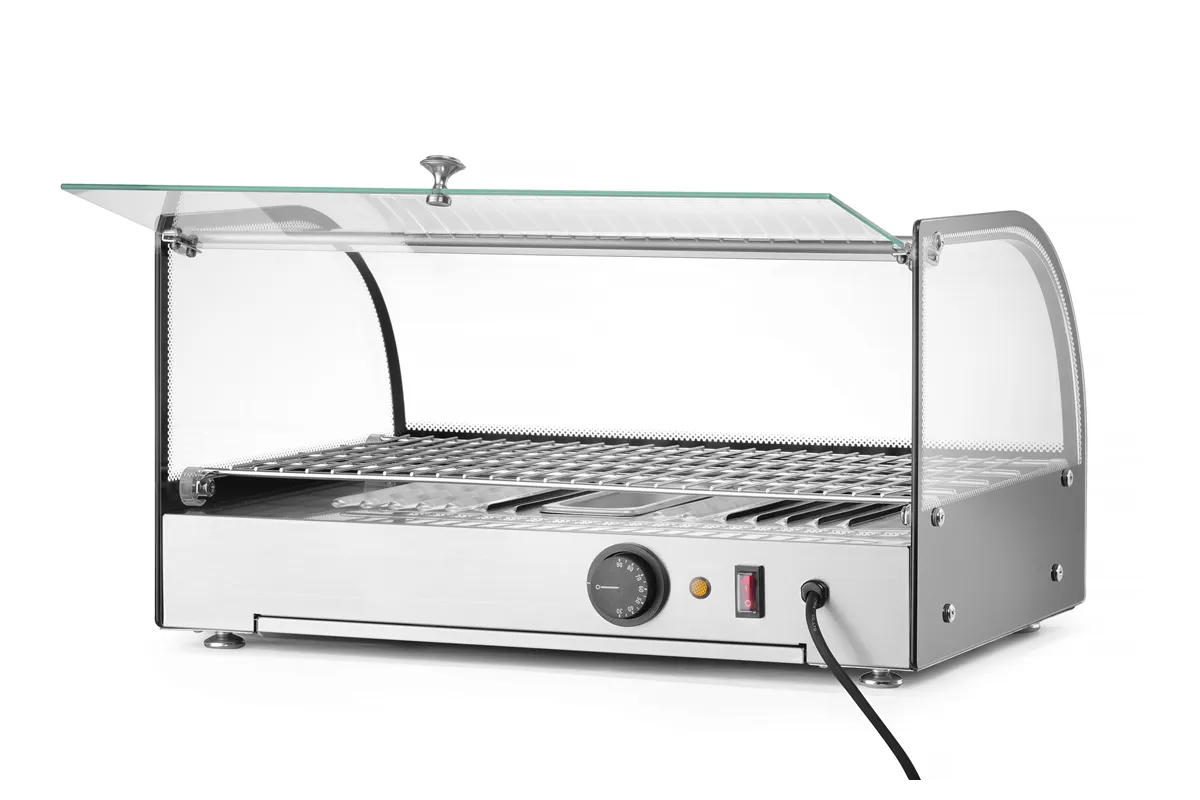 Witryna grzewcza nastawna, pojedyncza, czarny, 220-240V/800W, 554x376x311mm Hendi 273982