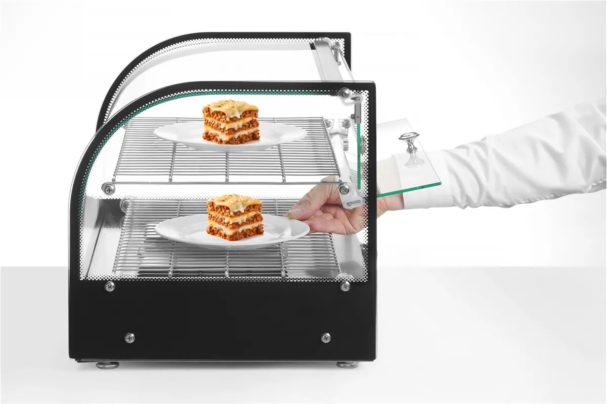 Witryna grzewcza podwójna, podwójna, czarny, 220-240V/800W, 554x376x376mm Hendi 273999