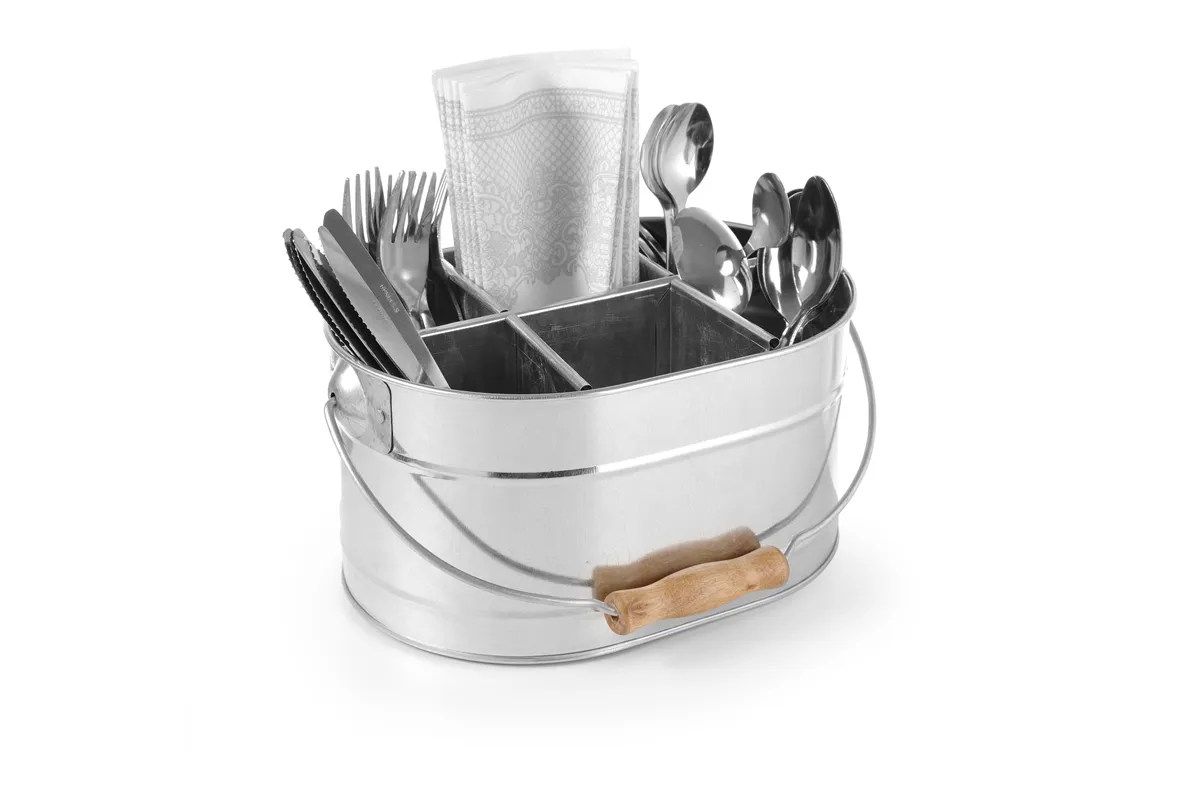 Pojemnik w kształcie wiadra na sztućce i serwetki, 245x180x130mm Hendi 425978