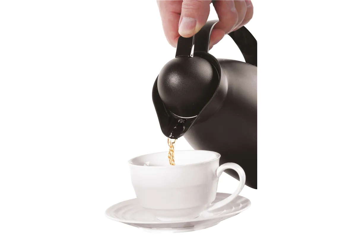 Termos ze szklanym wkładem, 1L, czarny, ⌀140x268mm Hendi 449608