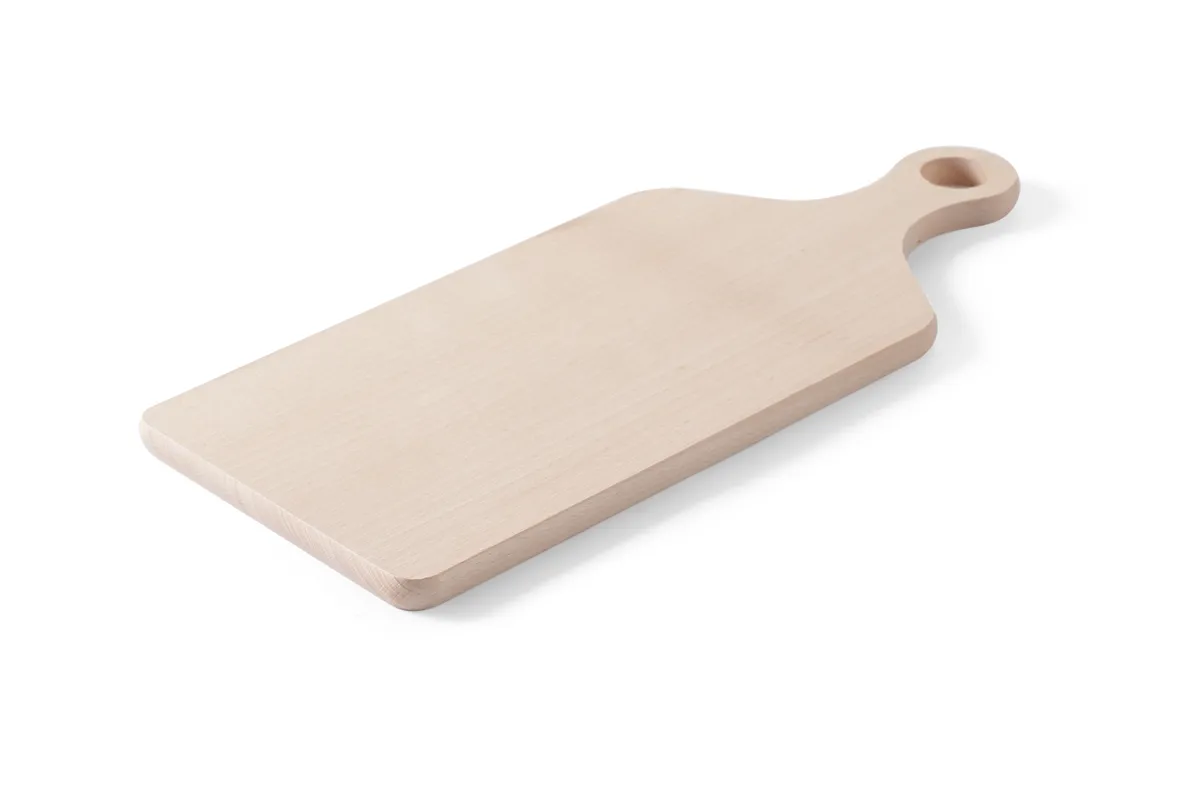 Deska do krojenia z uchwytem, jasne drewno, 390x160mm Hendi 505106