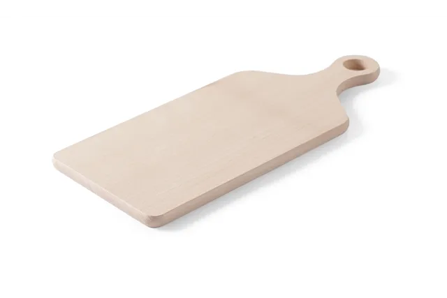 Deska do krojenia z uchwytem, jasne drewno, 390x160mm Hendi 505106