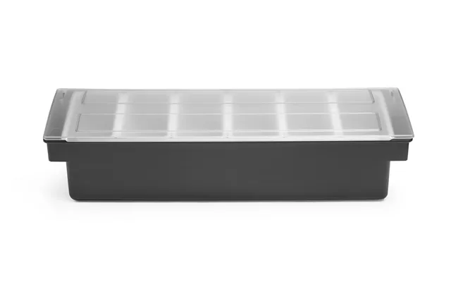 Pojemnik barmański na dodatki do drinków - 6 wkładów, 480x150x100mm BarUp 552032