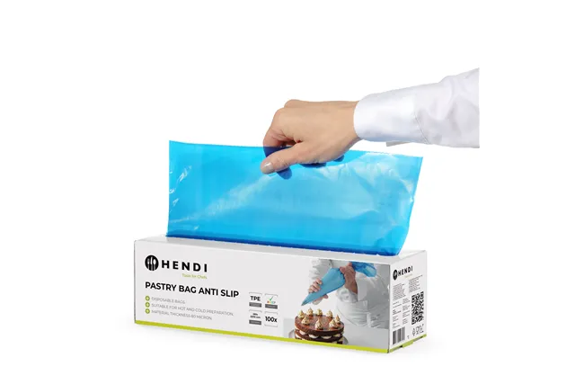 Worki do szprycowania antypoślizgowe, niebieski, 100 szt., 515x280mm Hendi 557303