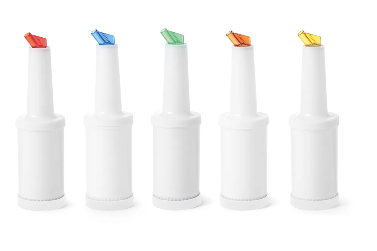 Dyspenser barmański z wymiennymi końcówkami, 0,8L, biały, ⌀90x300mm BarUp 557600