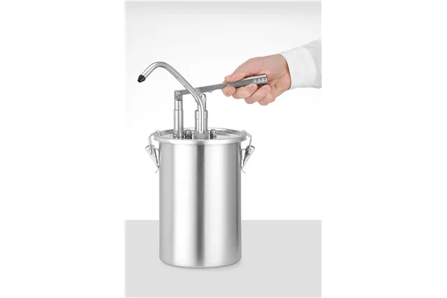 Pojemnik ze stali nierdzewnej do sosów z dyspenserem, 4,5L, ⌀180x420mm Hendi 558102
