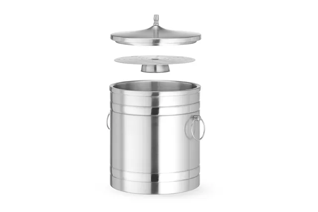 Pojemnik do lodu o podwójnych ściankach, 5L, srebrny, ⌀200x230mm BarUp 594704