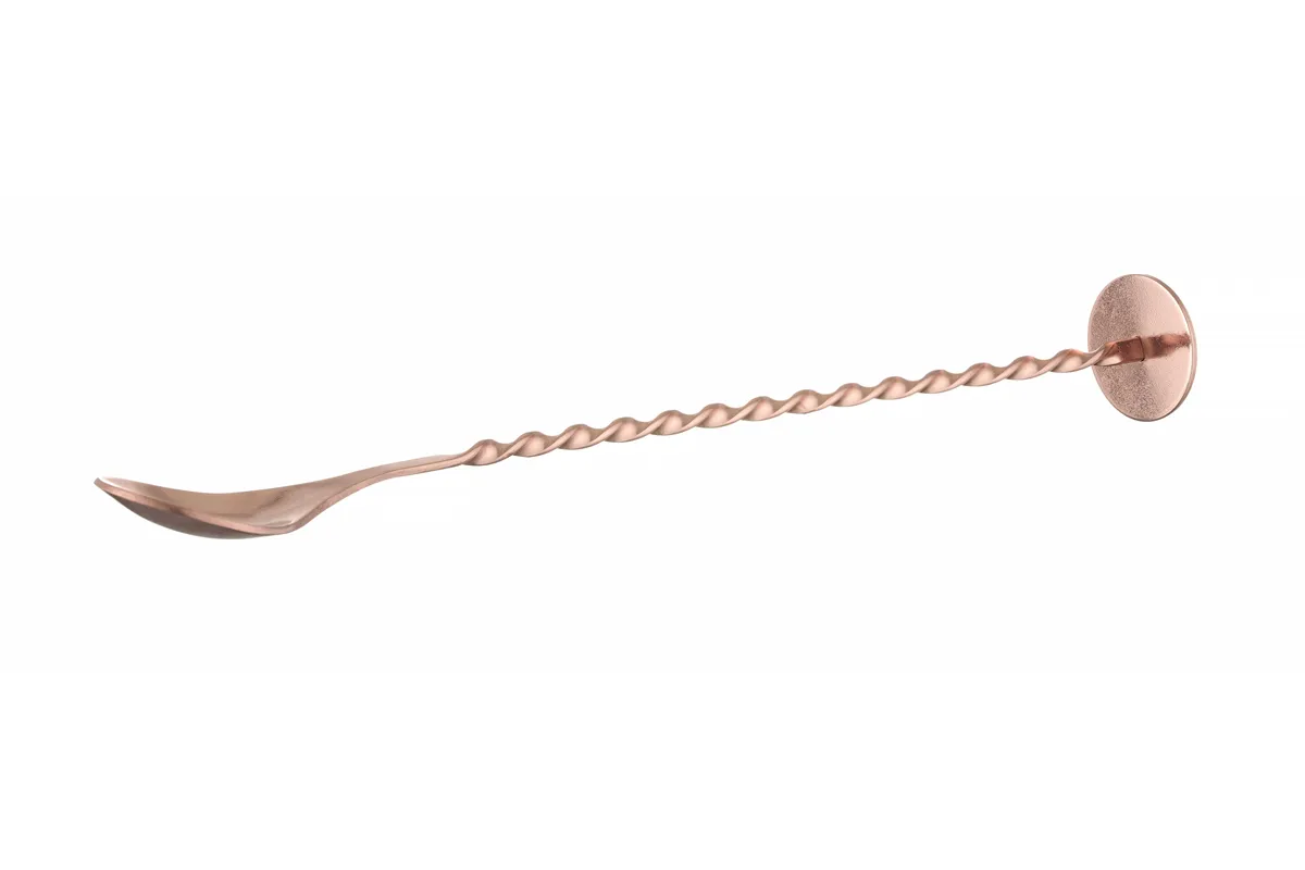 Łyżka barmańska z muddlerem, miedziany, 280x35mm BarUp 596579
