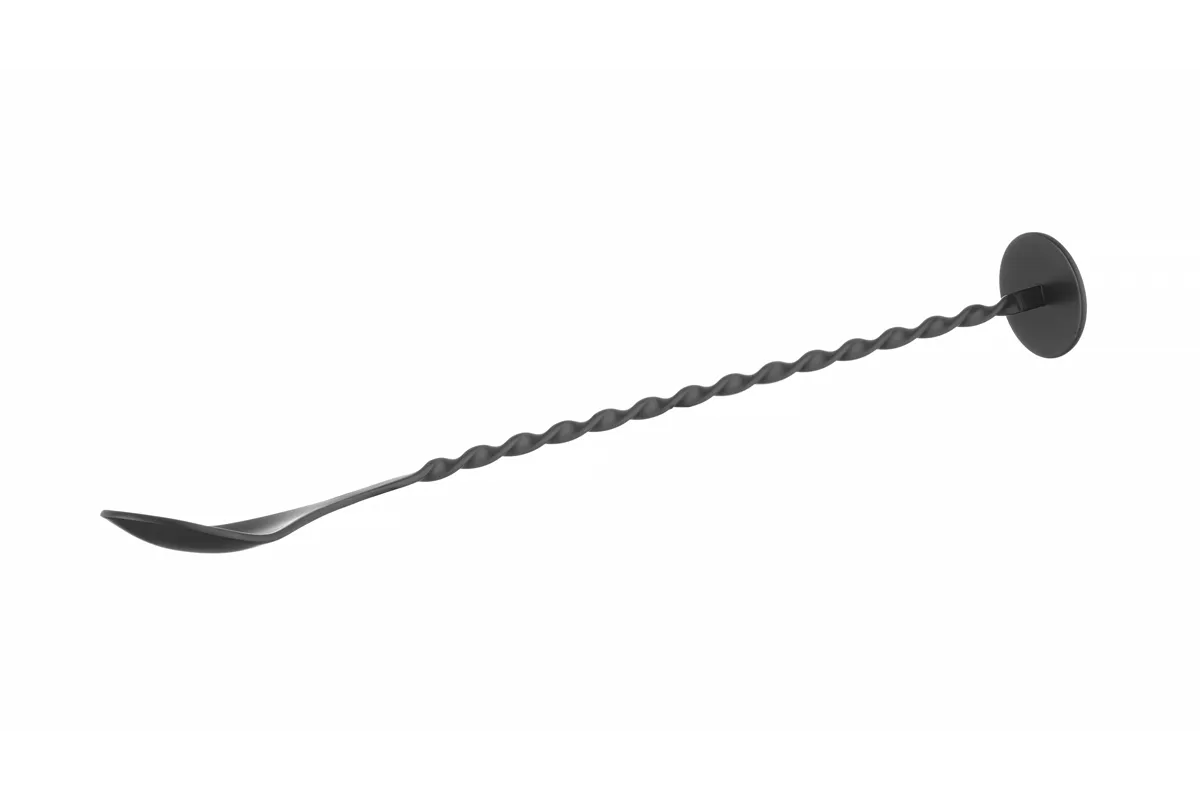 Łyżka barmańska z muddlerem, czarny, 280x35mm BarUp 596586