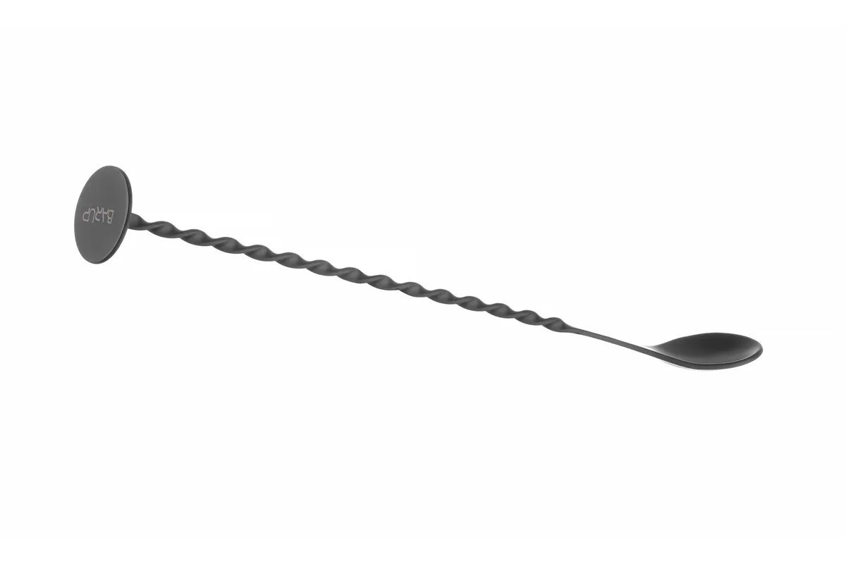 Łyżka barmańska z muddlerem, czarny, 280x35mm BarUp 596586