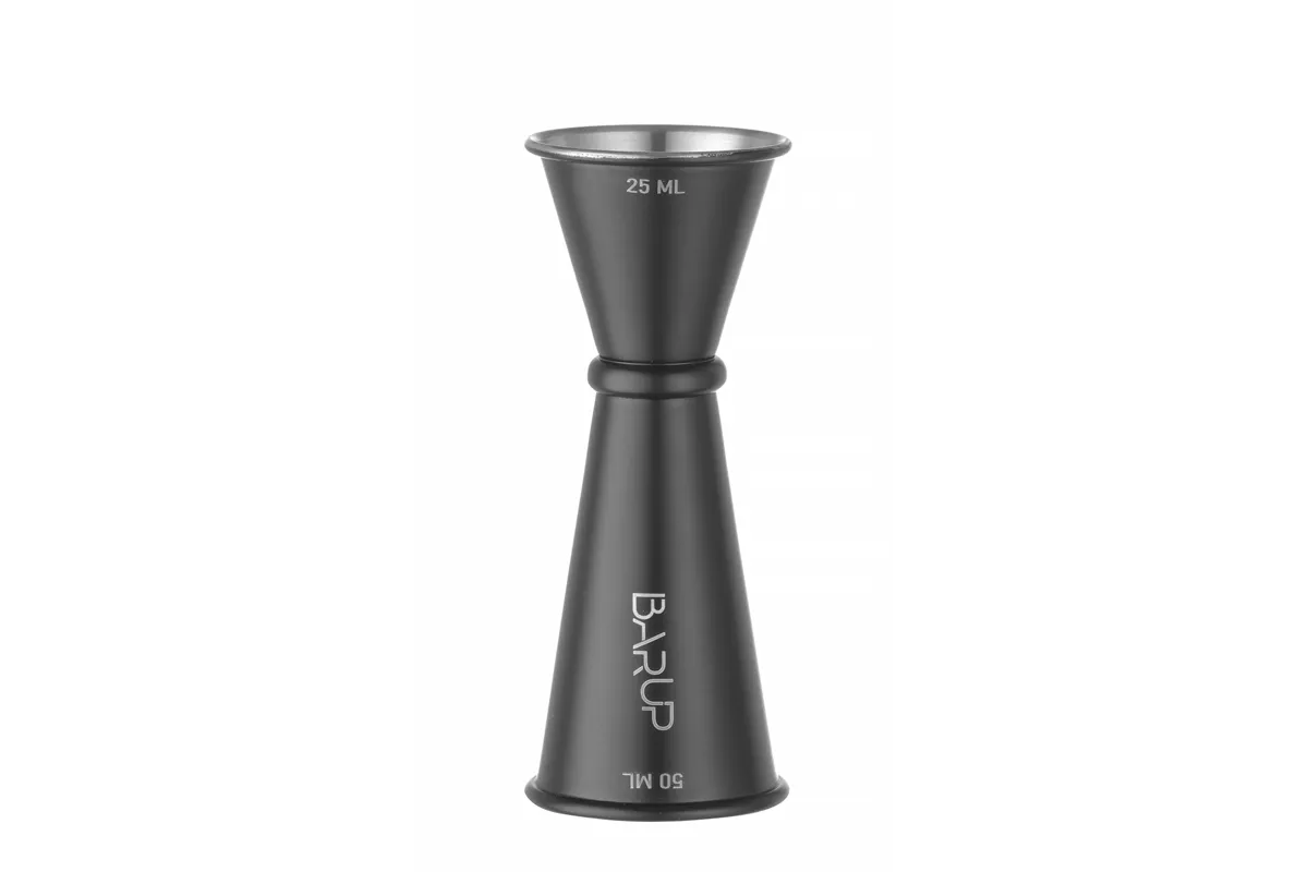 Jigger - miarka barmańska 25/50 ml, czarny, ⌀44x110mm BarUp 596654