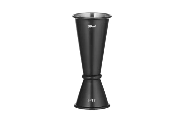 Jigger - miarka barmańska 25/50 ml, czarny, ⌀44x110mm BarUp 596654