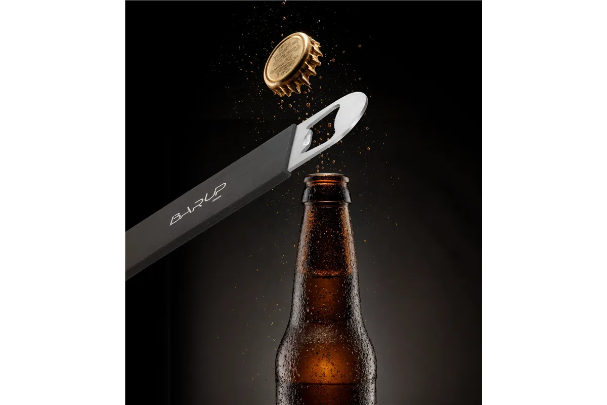 Otwieracz do butelek, czarny, 180x40mm BarUp 596661