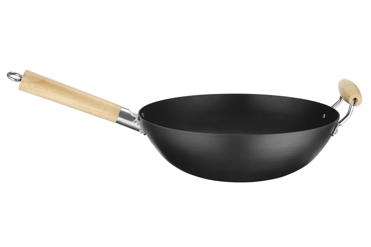 Wok z drewnianym uchwytem, ⌀324x565mm Hendi 627907