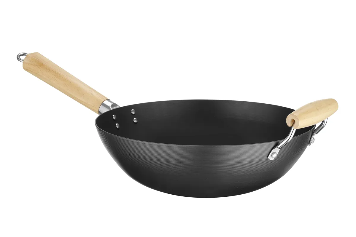 Wok z drewnianym uchwytem, ⌀324x565mm Hendi 627907