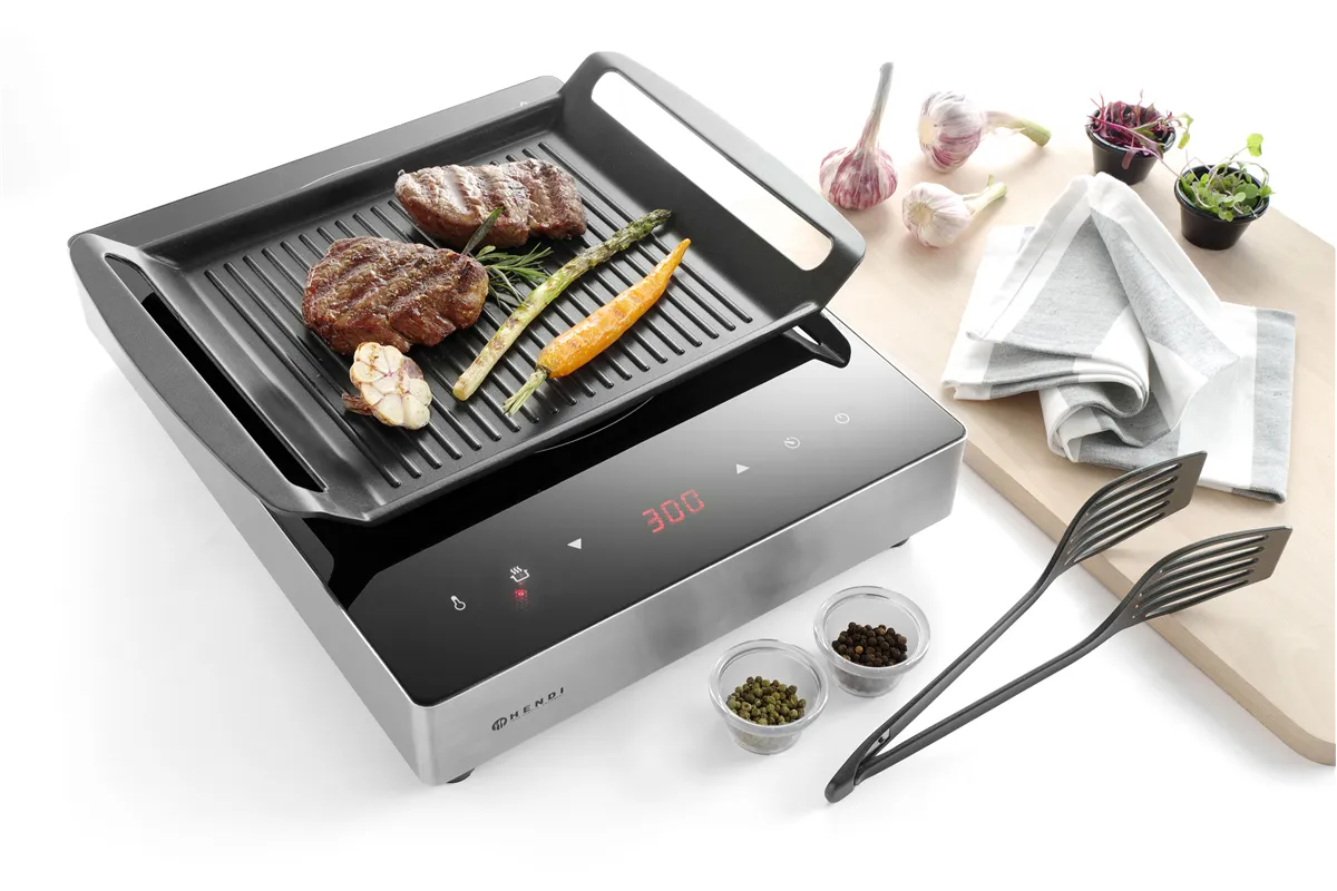 Taca ryflowana do kuchenek indukcyjnych, 390x260x35mm Hendi 629130