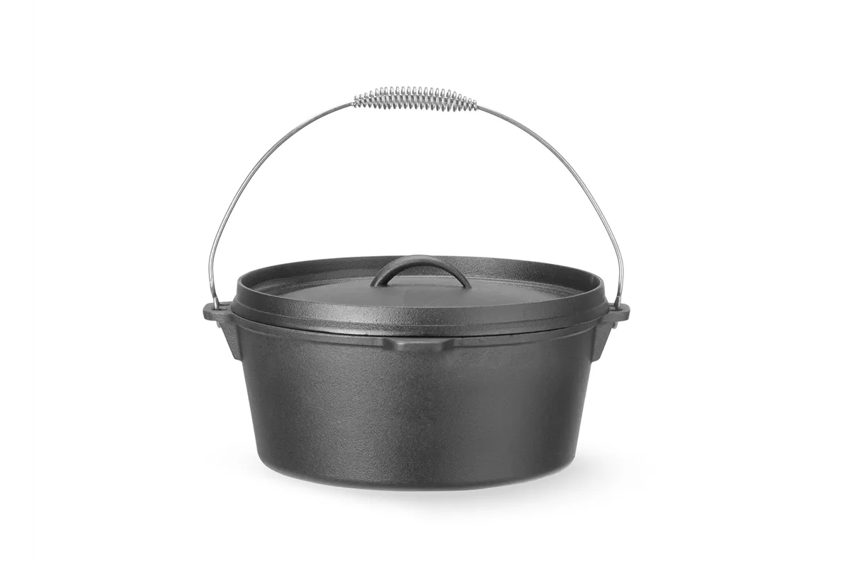 Kociołek żeliwny, 7,2L, czarny, ⌀310x155mm, Okrągły Hendi 629376