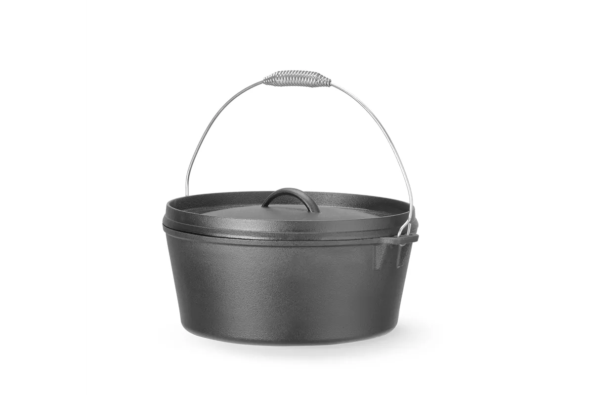 Kociołek żeliwny, 7,2L, czarny, ⌀310x155mm, Okrągły Hendi 629376