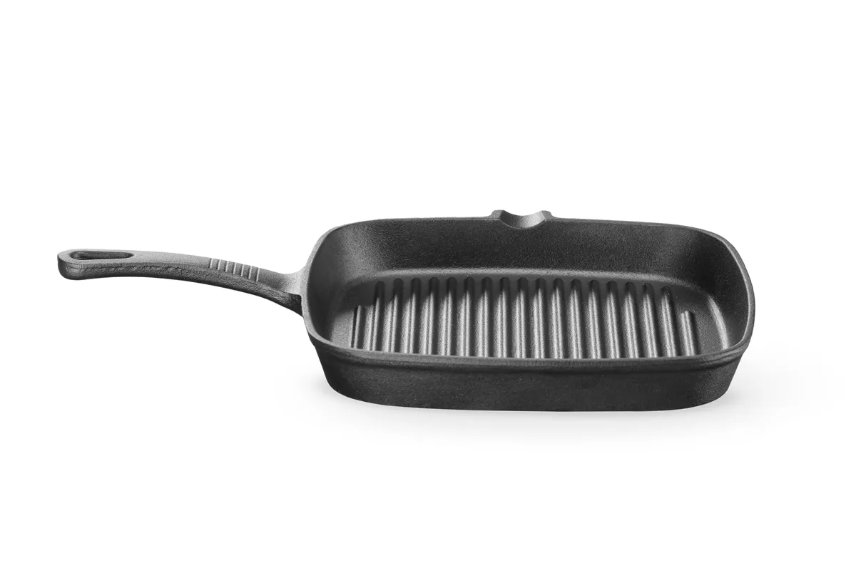 Patelnia żeliwna do grillowania, kwadratowa, 230x230x25mm Hendi 629932