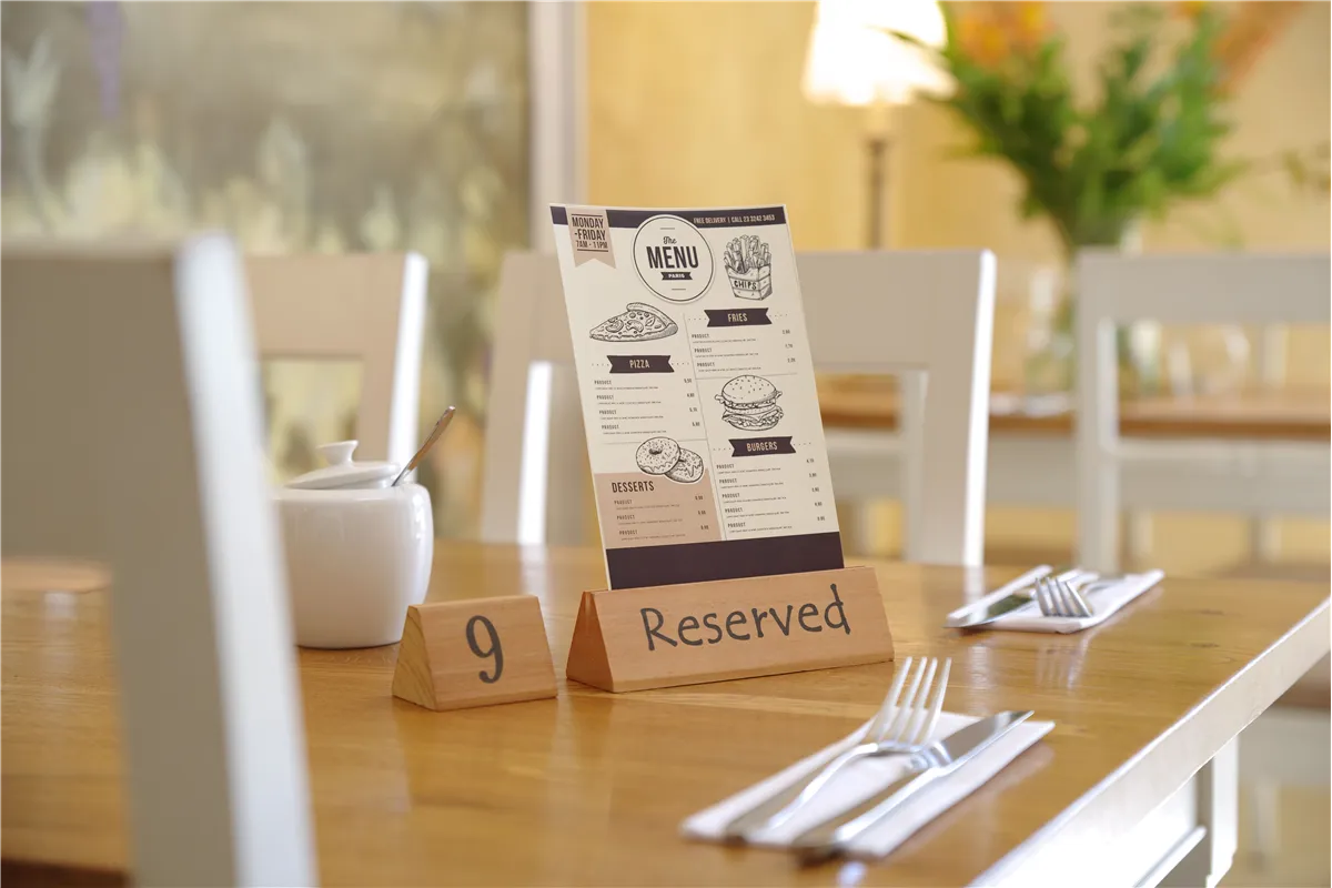 Tabliczka informacyjna „Rezerwacja”, "reserved", 152x44x44mm Hendi 664308