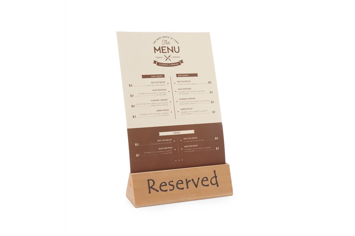Tabliczka informacyjna „Rezerwacja”, "reserved", 152x44x44mm Hendi 664308