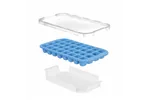Forma do kostek lodu z pokrywą i tacą, niebieski, 337x170mm BarUp 679005