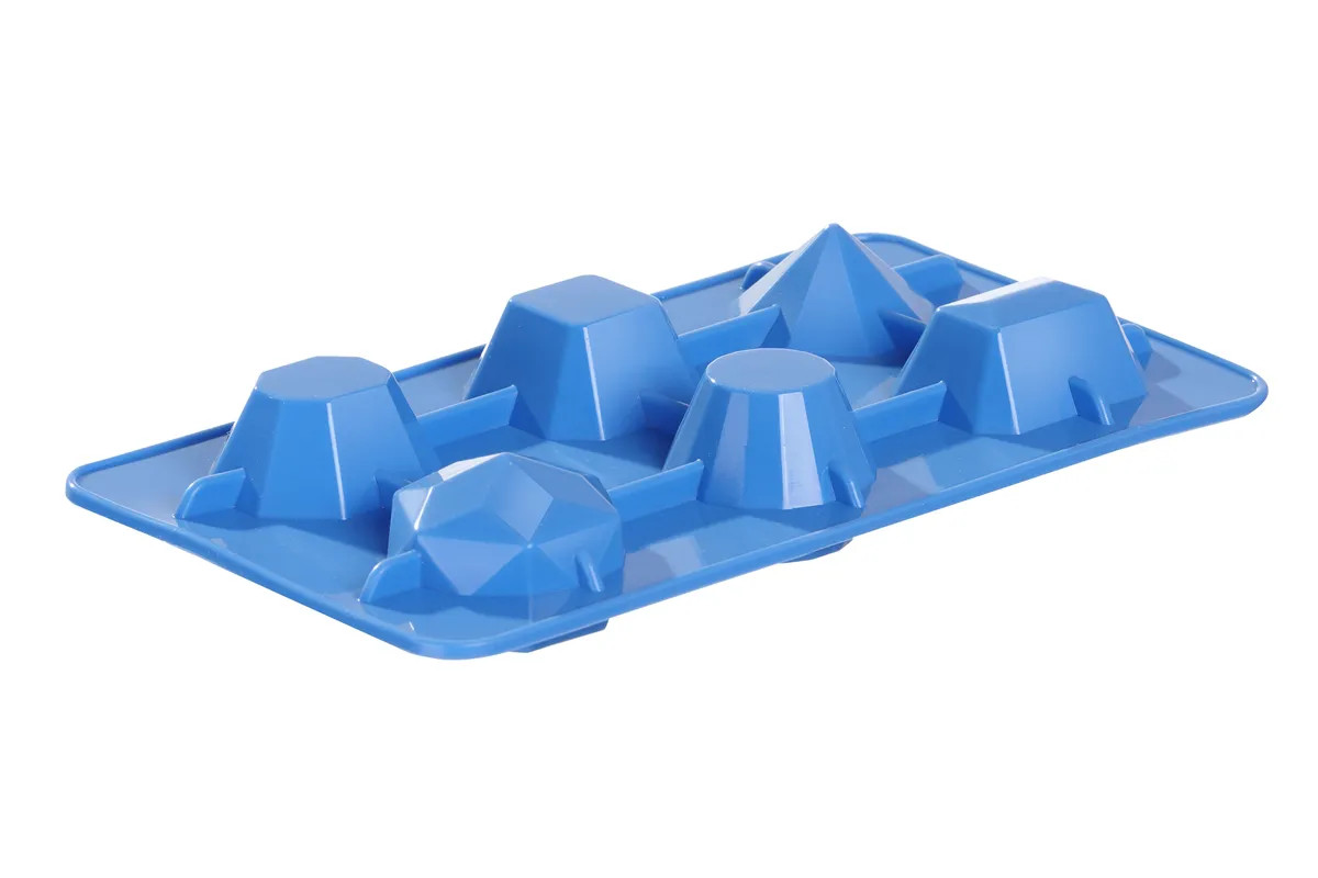 Forma do kostek lodu w kształcie kamienia szlachetnego, niebieski, 2 szt., 190x105x30mm BarUp 679012