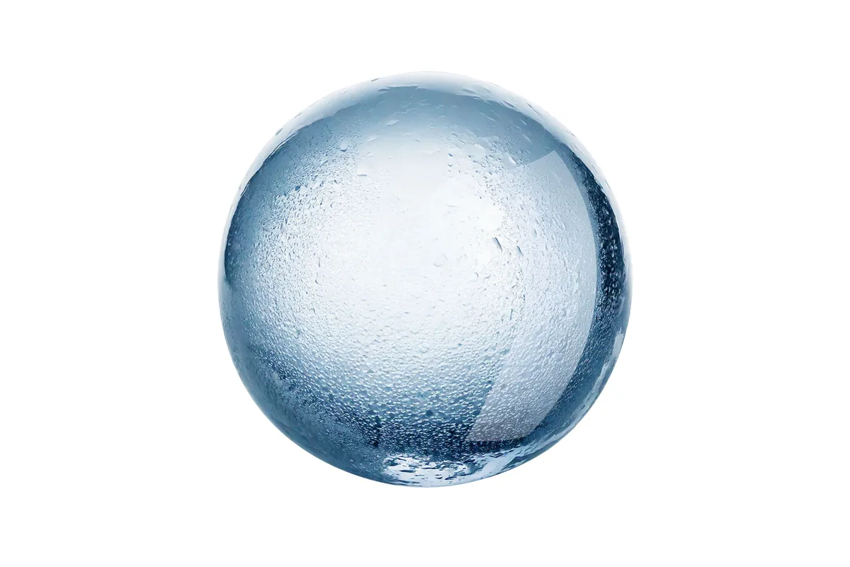 Forma do kostek lodu w kształcie kuli, niebieski, 180x125x50mm BarUp 679029