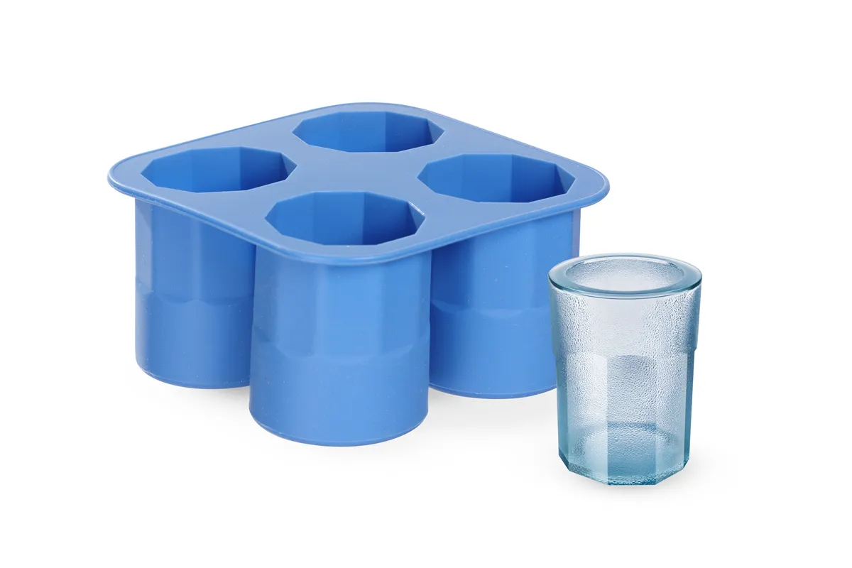 Forma do kostek lodu w kształcie kieliszka, niebieski, 122x122x60mm BarUp 679067