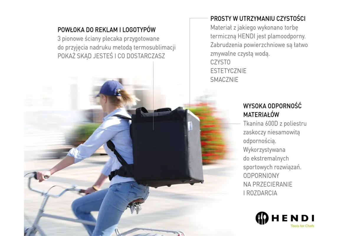 Plecak termoizolacyjny dostawczy, 75,2L, czarny, 410x410x480mm Hendi 709801