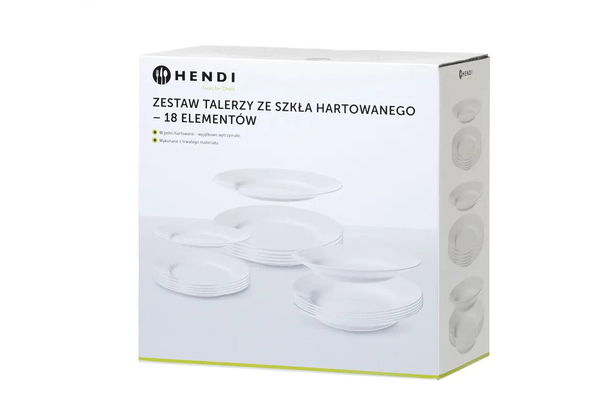 Zestaw talerzy Opal - 18 elementów, 18 szt., ⌀mm Hendi 795224